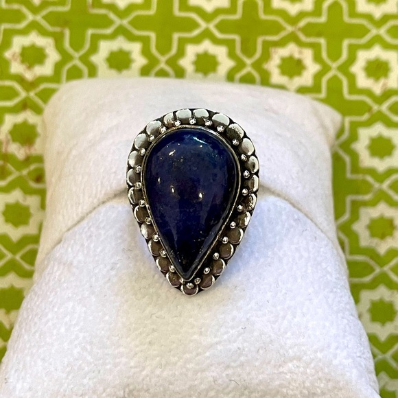 Blue Lapis Lazuli Natural Gemstone-925
Sterling Silver Ring Jewelry Size 8 NEW - Picture 1 of 9